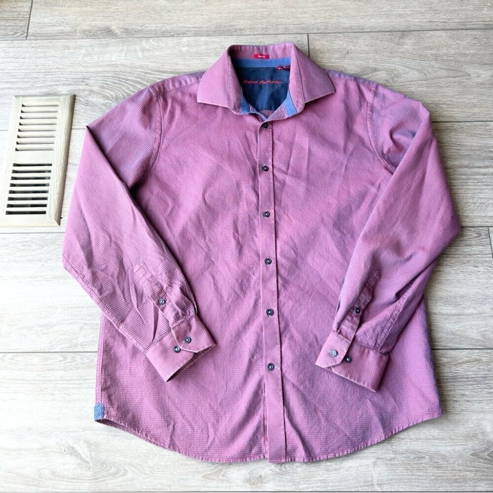 Report Collection Purple Waffle Pattern Pattern Button Down Shirt - Picture 3 of 16